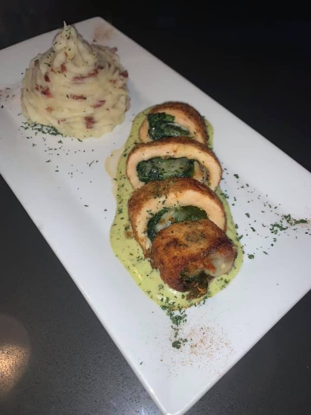 Chicken or Salmon Pesto.